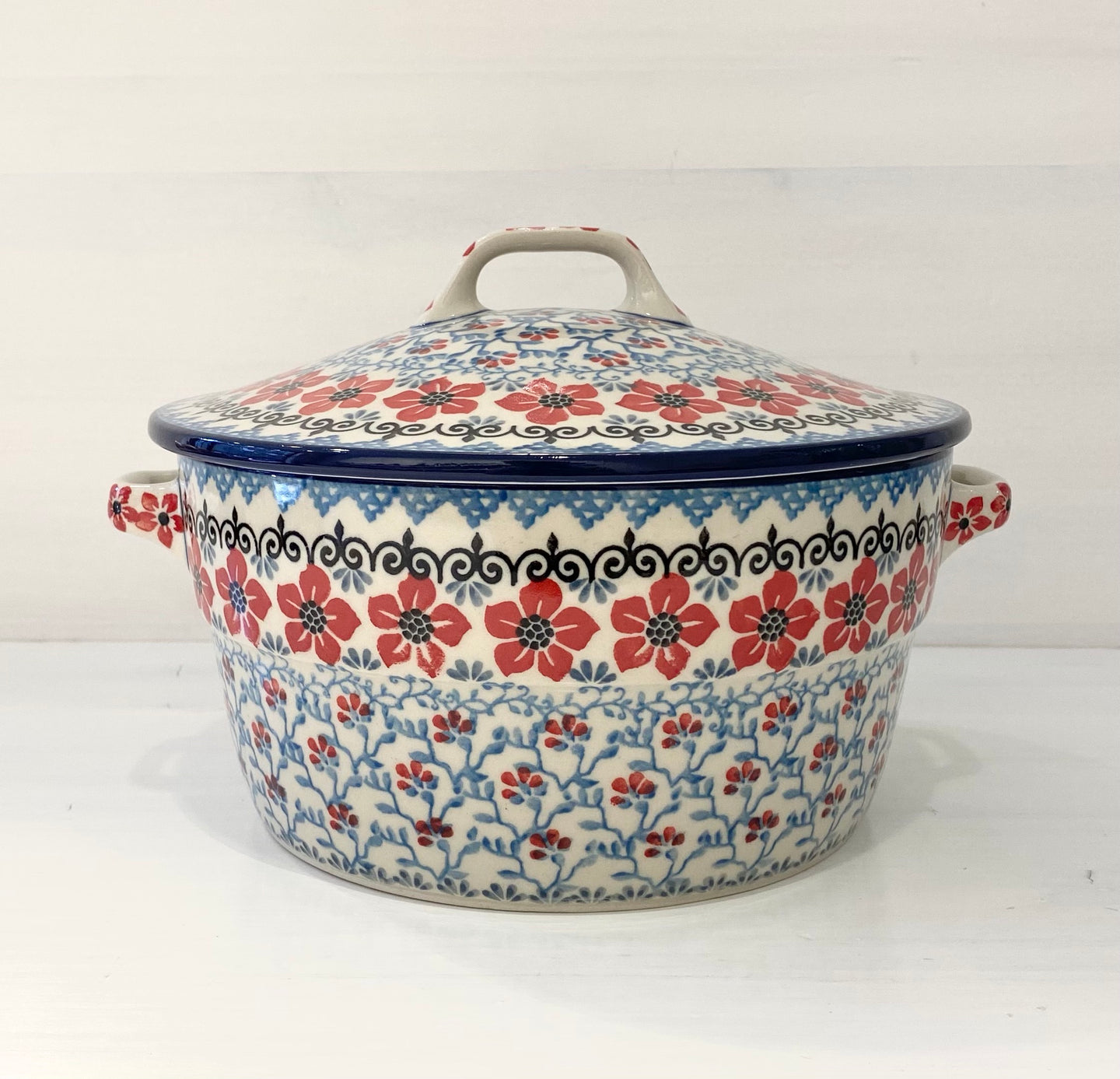 Casserole with lid 1.75 l - clematis red