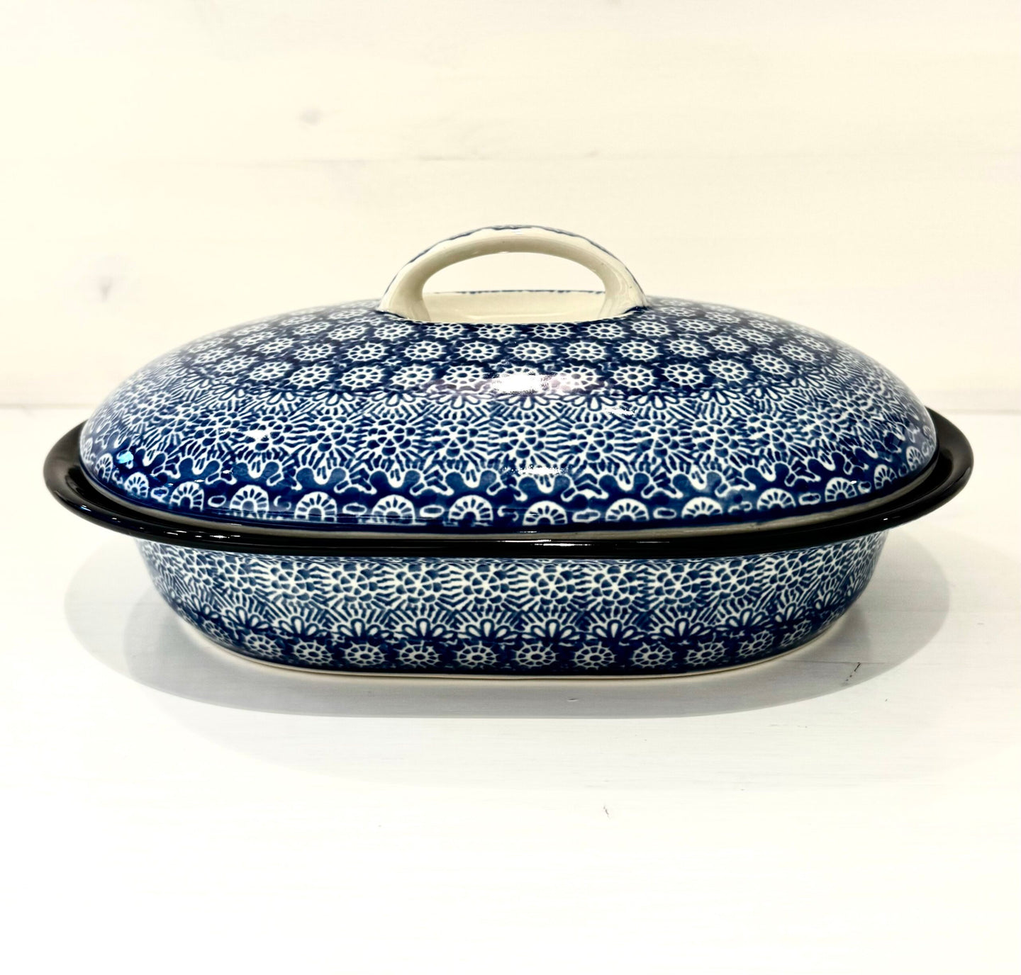 Oval oven dish with lid 0.7l - sea