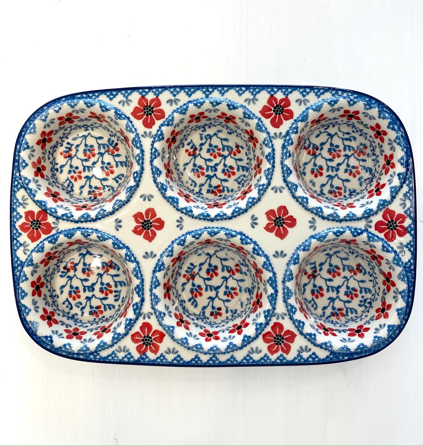 Muffin tin - clematis red