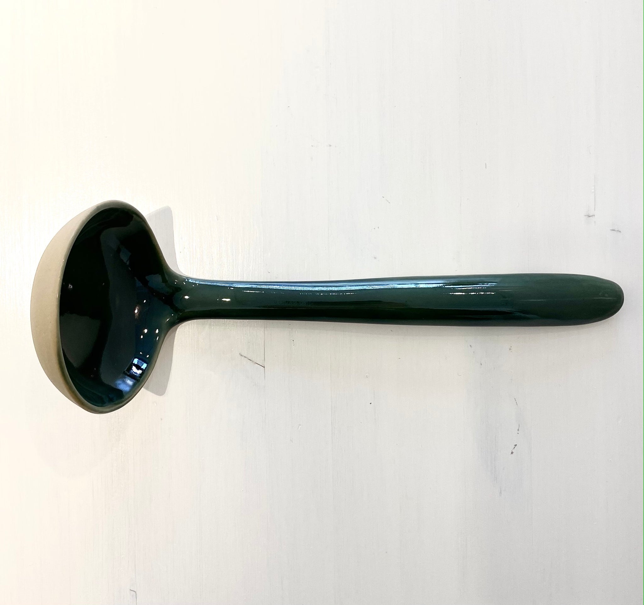 Digoi ceramic ladle - green/sand