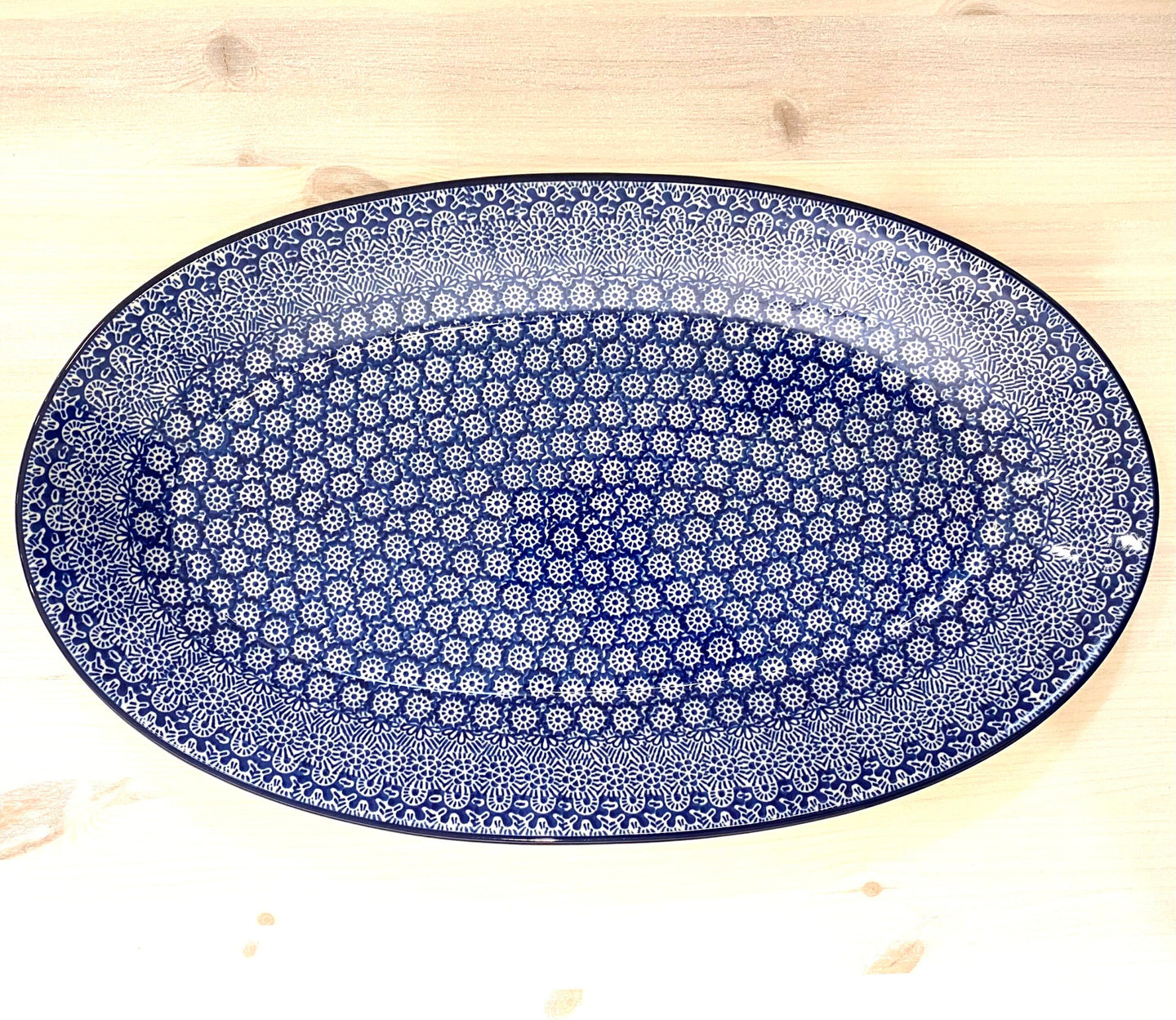 Large oval baking dish/serving dish 45.5cm - sea