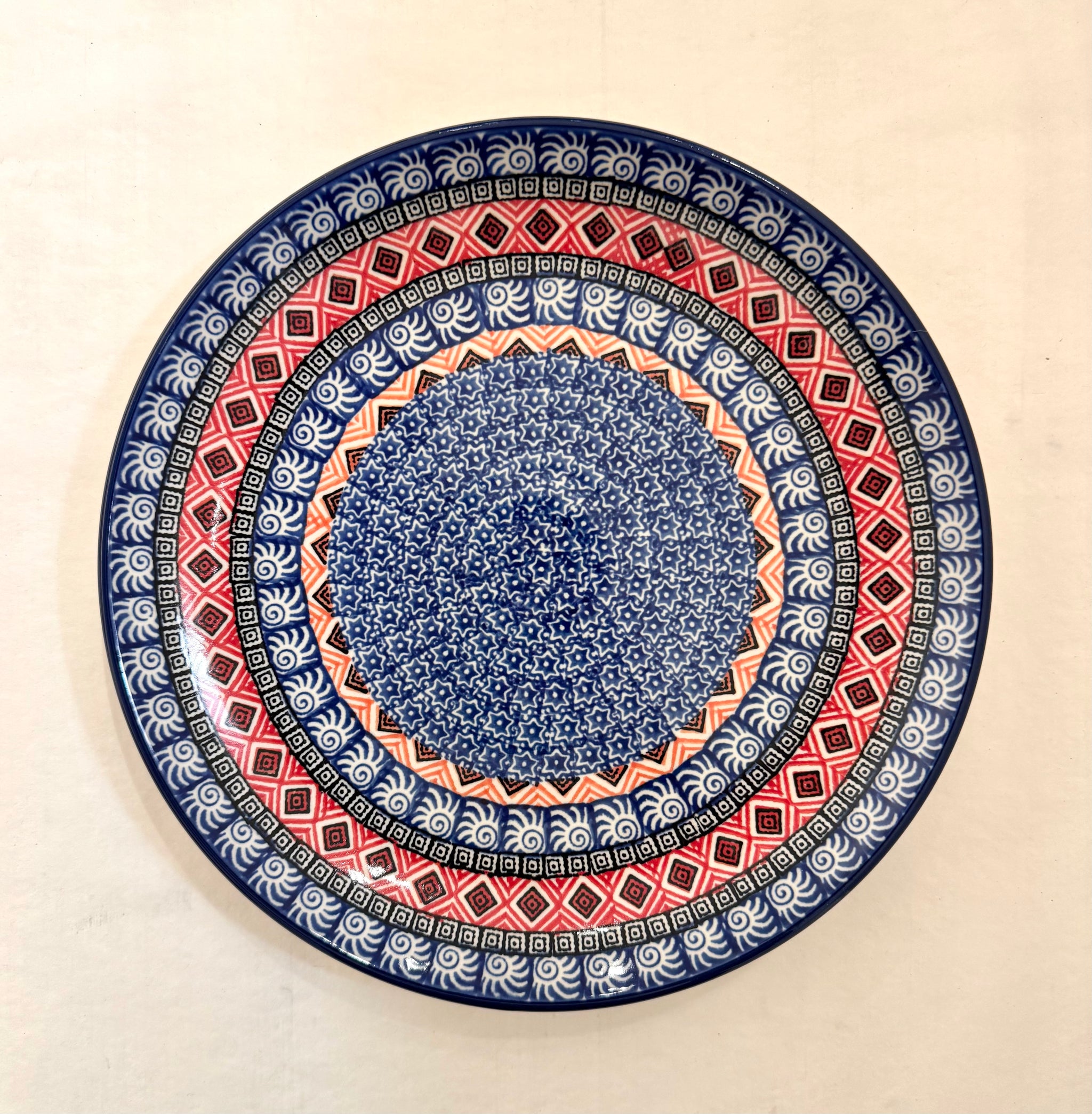 RUOKALAUTANEN ⌀25,5cm - AZTECH PUNAINEN