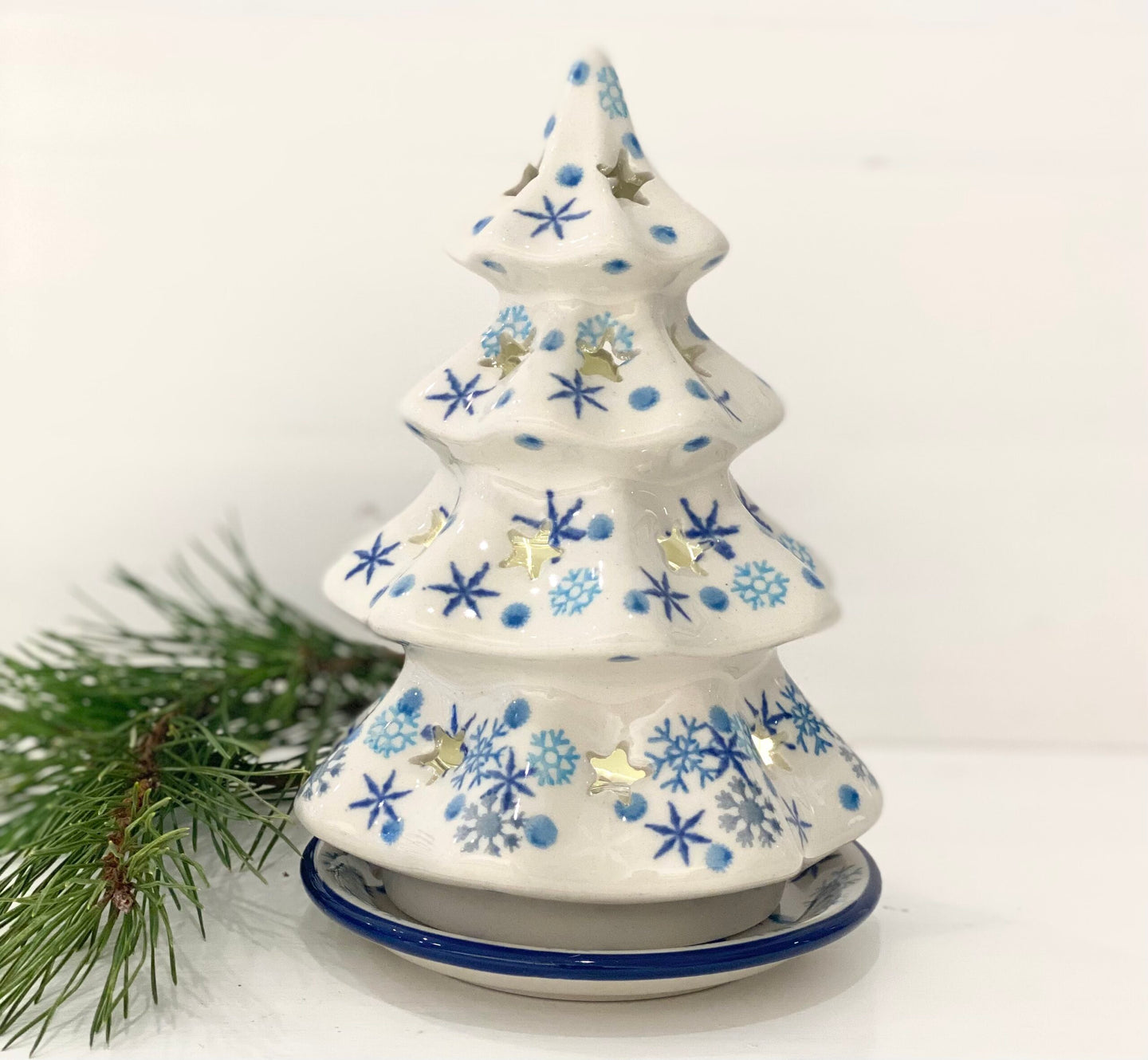 Kuusi tuikkulyhty iso - frosty blue