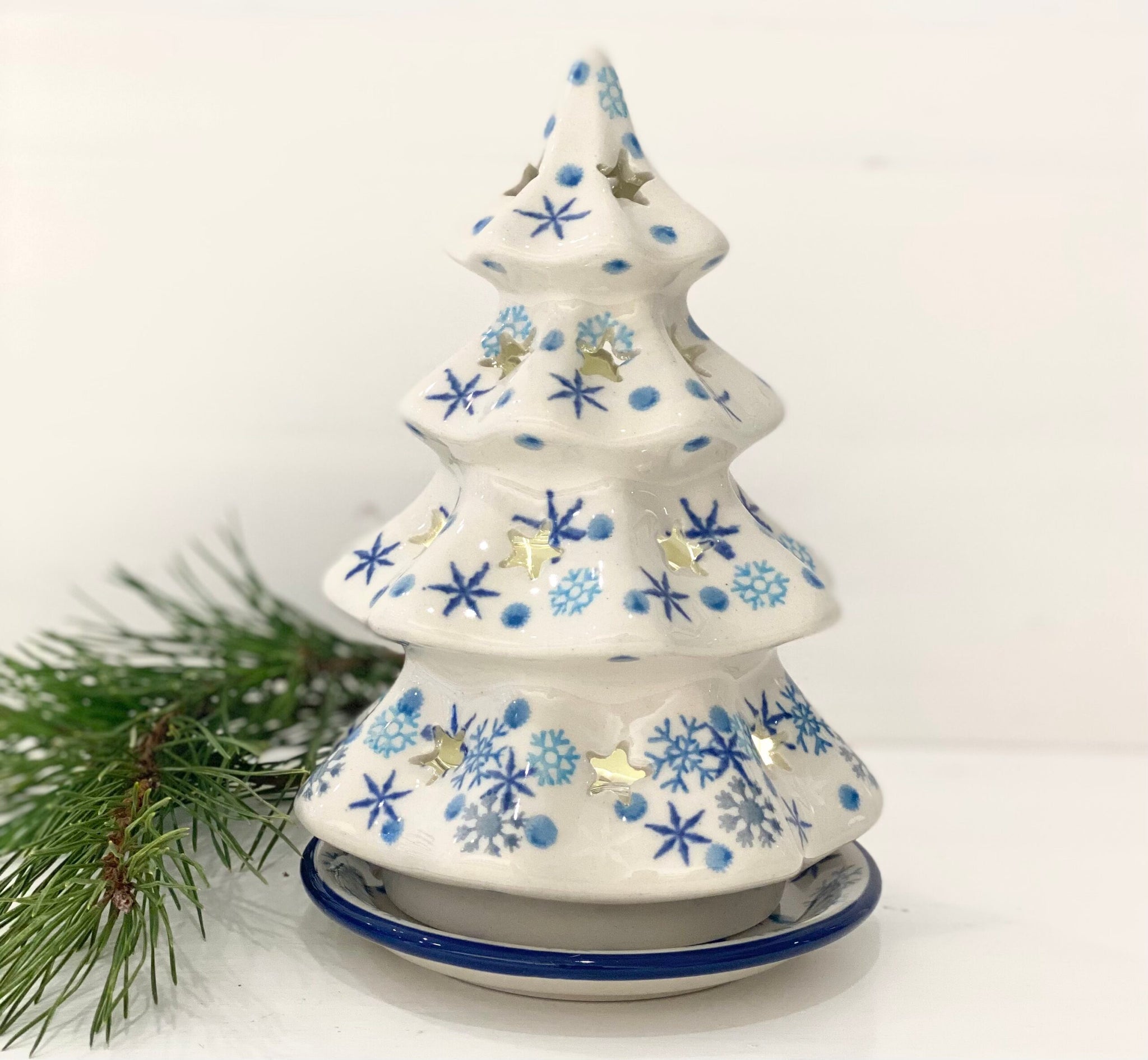 Kuusi tuikkulyhty iso - frosty blue