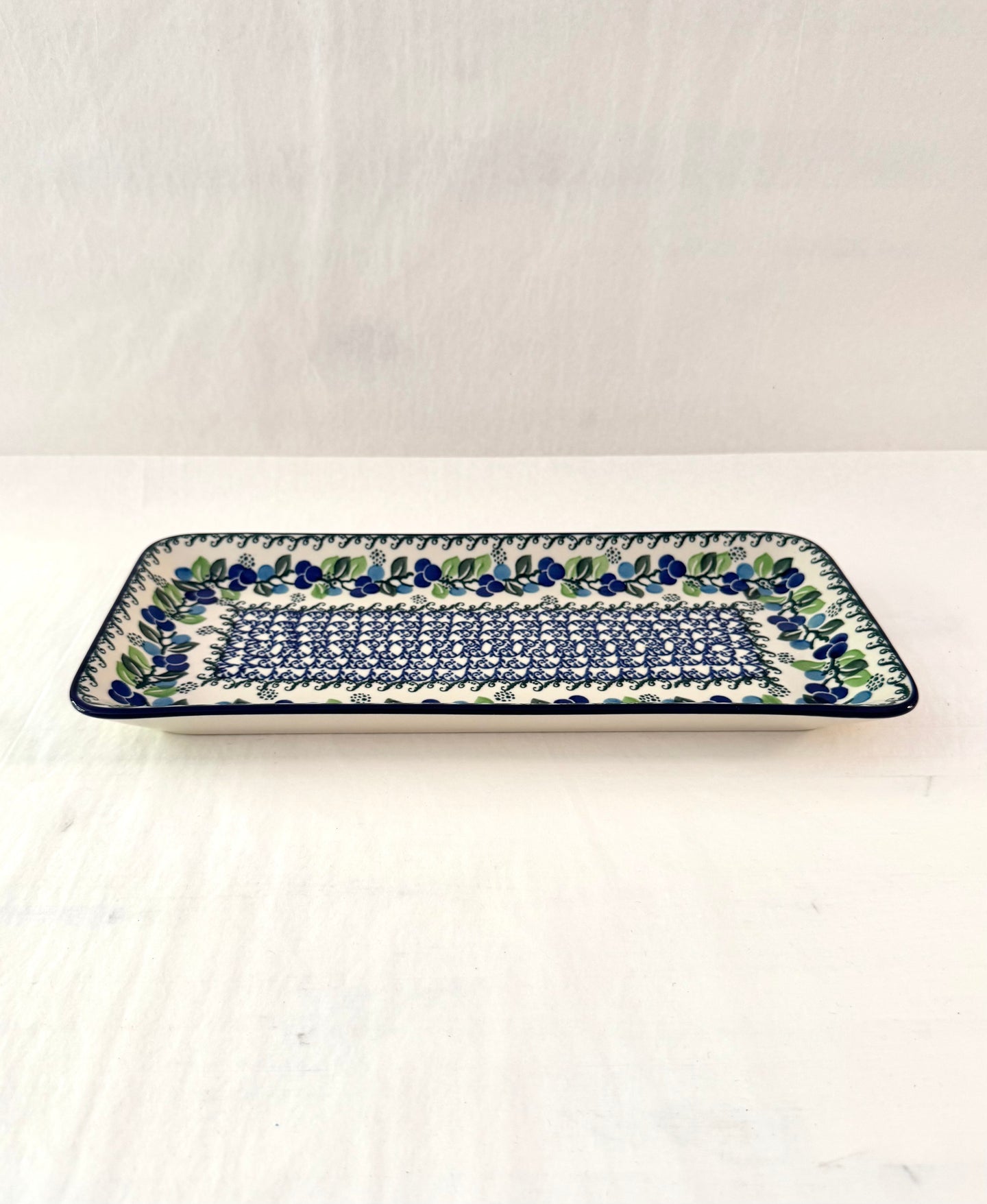 Serveringsfat 34 x 15,5 cm - blåklint