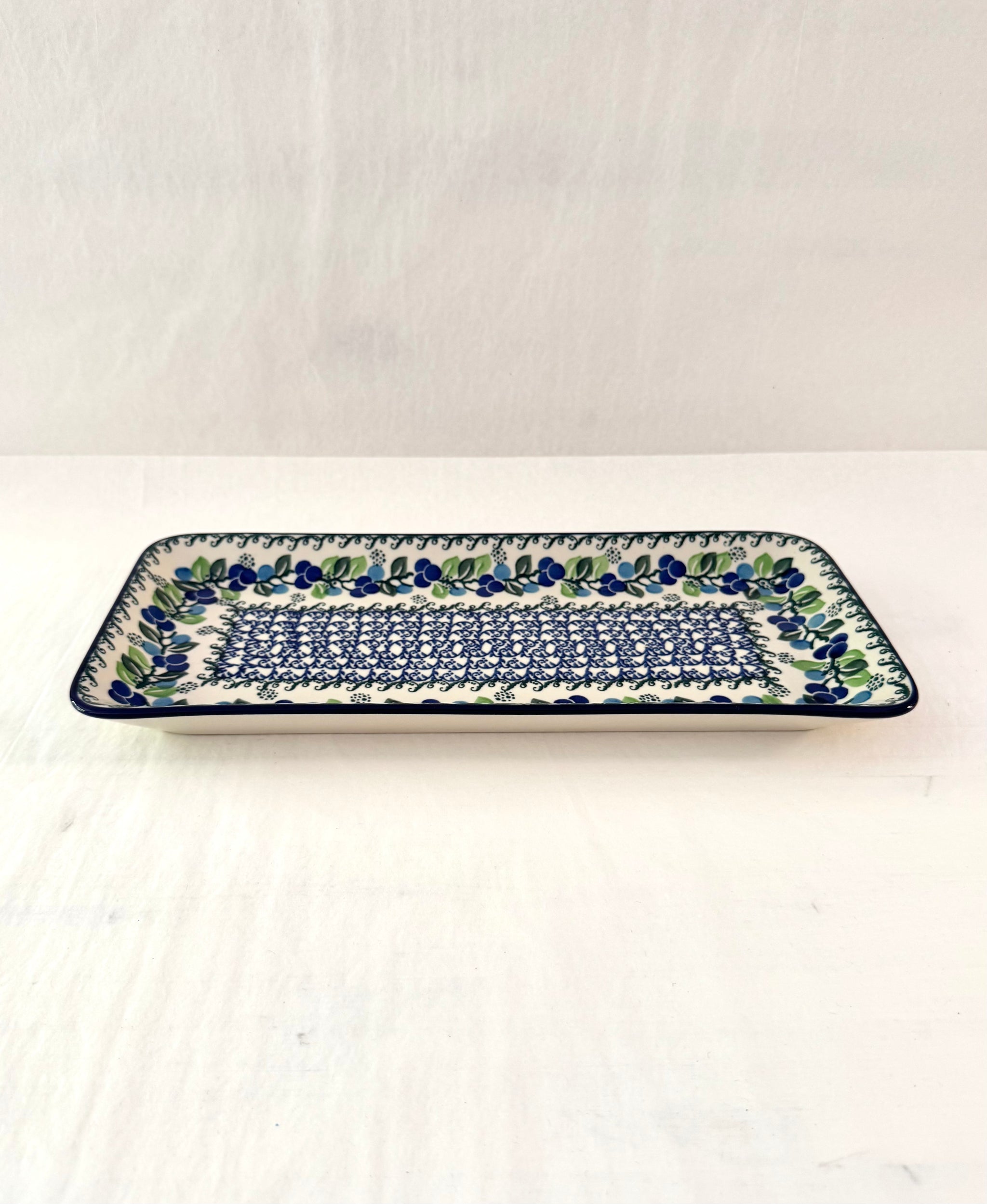 Serveringsfat 34 x 15,5 cm - blåklint