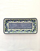 Serveringsfat 34 x 15,5 cm - blåklint