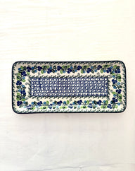 Serveringsfat 34 x 15,5 cm - blåklint