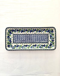 Serveringsfat 34 x 15,5 cm - blåklint
