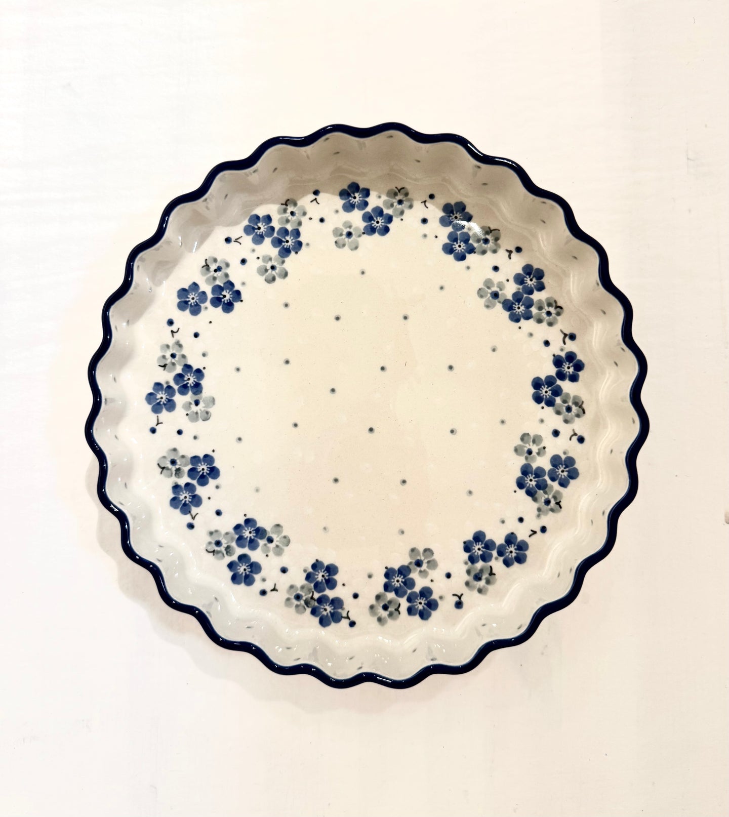 Pie dish 2 - star flower light blue
