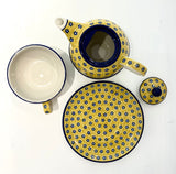 Cup &amp; saucer &amp; teapot - sun