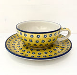 Cup &amp; saucer &amp; teapot - sun