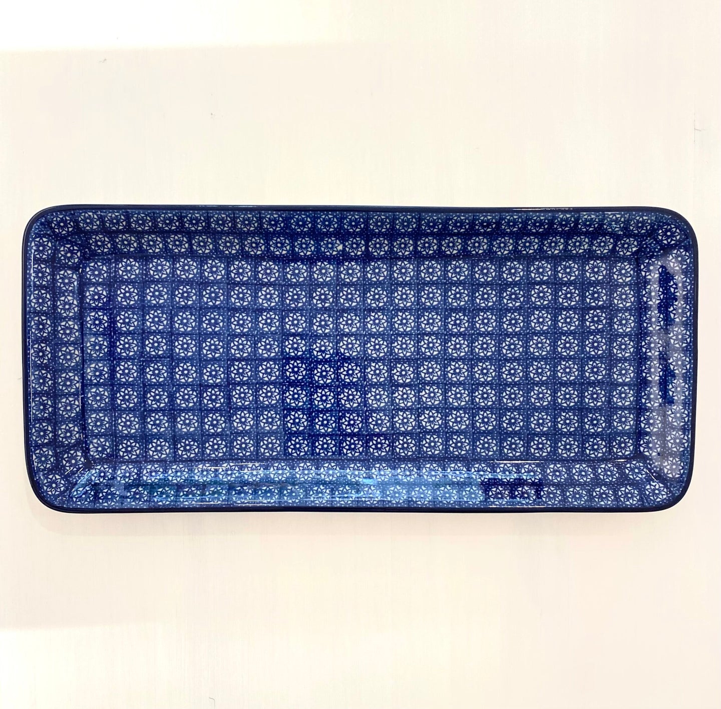 Serving plate 34 x 15.5cm - cornflower